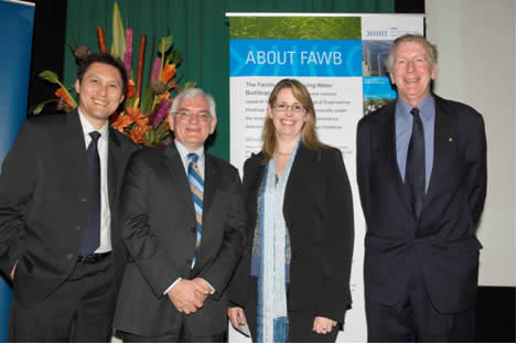 Dr Rebekah Brown with other speakers at the Seminar – Dr Tony Wong, CEO FAWB; Mr Rob Skinner, Managing Director, Melbourne Water, and FAWB Chairperson, Prof Russell Mein